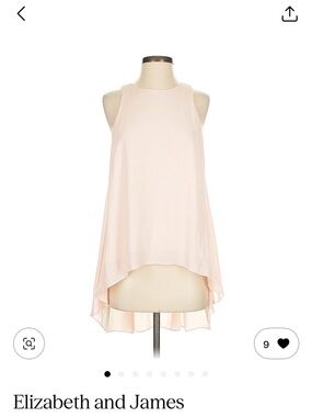 Elizabeth and James Pale Blush Sleeveless High-Low Top